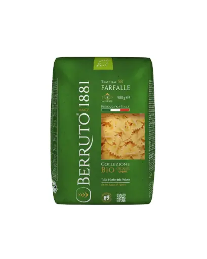 [8003740120580] BERRUTO 100% ORGANIC FARFALLE 500GMS 