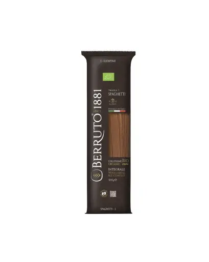 [8003740125059] BERRUTO 100% ORGANIC INTEGRALE SPAGHETTI 500GMS 