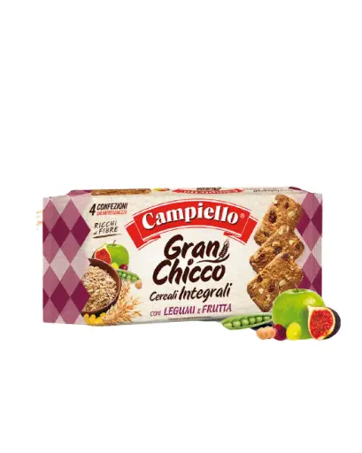 [8002333015777] CAMPIELLO GRAN CHICCO CERALLI LEGUME & FRUIT COOKIES 410GMS 